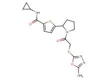 N-cyclopropyl-5-(1-{[(5-methyl-1,3,4-oxadiazol-2-yl)thio]acetyl}-2-pyrrolidinyl)-2-thiophenecarboxamide