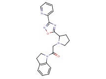 1-({2-[3-(2-pyridinyl)-1,2,4-oxadiazol-5-yl]-1-pyrrolidinyl}acetyl)indoline