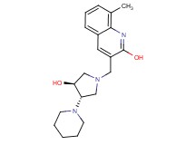 3-{[rel-(3S,4S)-3-hydroxy-4-(1-piperidinyl)-1-pyrrolidinyl]methyl}-8-methyl-2-quinolinol