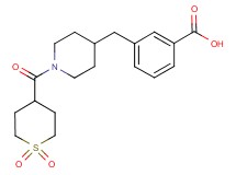 3-({1-[(1,1-dioxidotetrahydro-2H-thiopyran-4-yl)carbonyl]-4-piperidinyl}methyl)benzoic acid