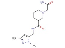 1-(2-amino-2-oxoethyl)-N-[(1,3-dimethyl-1H-pyrazol-5-yl)methyl]-3-piperidinecarboxamide