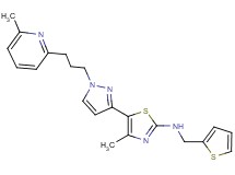 4-methyl-5-{1-[3-(6-methyl-2-pyridinyl)propyl]-1H-pyrazol-3-yl}-N-(2-thienylmethyl)-1,3-thiazol-2-amine