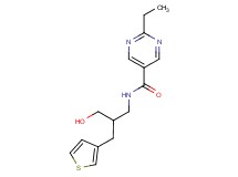2-ethyl-N-[3-hydroxy-2-(3-thienylmethyl)propyl]pyrimidine-5-carboxamide