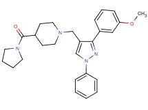 1-{[3-(3-methoxyphenyl)-1-phenyl-1H-pyrazol-4-yl]methyl}-4-(1-pyrrolidinylcarbonyl)piperidine