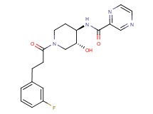 N-{(3R*,4R*)-1-[3-(3-fluorophenyl)propanoyl]-3-hydroxypiperidin-4-yl}pyrazine-2-carboxamide