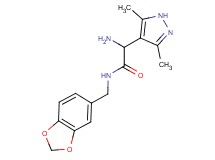 2-amino-N-(1,3-benzodioxol-5-ylmethyl)-2-(3,5-dimethyl-1H-pyrazol-4-yl)acetamide
