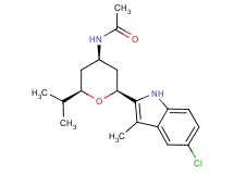 N-[(2S*,4R*,6R*)-2-(5-chloro-3-methyl-1H-indol-2-yl)-6-isopropyltetrahydro-2H-pyran-4-yl]acetamide