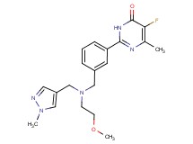 5-fluoro-2-[3-({(2-methoxyethyl)[(1-methyl-1H-pyrazol-4-yl)methyl]amino}methyl)phenyl]-6-methylpyrimidin-4(3H)-one