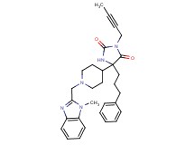 3-(2-butyn-1-yl)-5-{1-[(1-methyl-1H-benzimidazol-2-yl)methyl]-4-piperidinyl}-5-(3-phenylpropyl)-2,4-imidazolidinedione