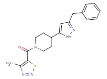 4-(3-benzyl-1H-pyrazol-5-yl)-1-[(4-methyl-1,2,3-thiadiazol-5-yl)carbonyl]piperidine