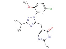 5-{[1-(5-chloro-2-methoxyphenyl)-3-isopropyl-1H-1,2,4-triazol-5-yl]methyl}-2-methylpyrimidin-4(3H)-one