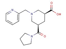 (3S*,5R*)-1-(2-pyridinylmethyl)-5-(1-pyrrolidinylcarbonyl)-3-piperidinecarboxylic acid