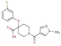 4-(3-fluorophenoxy)-1-[(1-methyl-1H-pyrazol-4-yl)carbonyl]piperidine-4-carboxylic acid