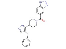 5-{[4-(4-benzyl-1H-pyrazol-5-yl)piperidin-1-yl]carbonyl}-1H-1,2,3-benzotriazole