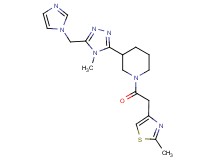 3-[5-(1H-imidazol-1-ylmethyl)-4-methyl-4H-1,2,4-triazol-3-yl]-1-[(2-methyl-1,3-thiazol-4-yl)acetyl]piperidine
