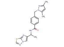 4-[(3,5-dimethyl-1H-pyrazol-1-yl)methyl]-N-(1-imidazo[2,1-b][1,3,4]thiadiazol-6-ylethyl)benzamide