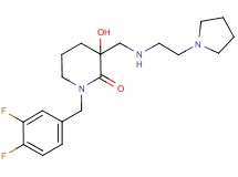 1-(3,4-difluorobenzyl)-3-hydroxy-3-{[(2-pyrrolidin-1-ylethyl)amino]methyl}piperidin-2-one