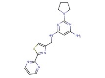 N-[(2-pyrimidin-2-yl-1,3-thiazol-4-yl)methyl]-2-pyrrolidin-1-ylpyrimidine-4,6-diamine