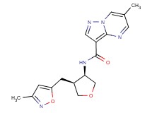 6-methyl-N-{(3R*,4S*)-4-[(3-methylisoxazol-5-yl)methyl]tetrahydrofuran-3-yl}pyrazolo[1,5-a]pyrimidine-3-carboxamide