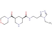 (3R*,5S*)-N-[2-(4-ethyl-4H-1,2,4-triazol-3-yl)ethyl]-5-(morpholin-4-ylcarbonyl)piperidine-3-carboxamide