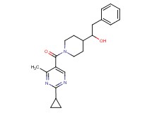 1-{1-[(2-cyclopropyl-4-methyl-5-pyrimidinyl)carbonyl]-4-piperidinyl}-2-phenylethanol