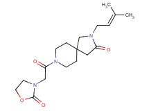 2-(3-methylbut-2-en-1-yl)-8-[(2-oxo-1,3-oxazolidin-3-yl)acetyl]-2,8-diazaspiro[4.5]decan-3-one