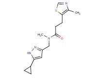 N-[(5-cyclopropyl-1H-pyrazol-3-yl)methyl]-N-methyl-3-(4-methyl-1,3-thiazol-5-yl)propanamide