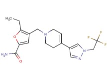 5-ethyl-4-{[4-[1-(2,2,2-trifluoroethyl)-1H-pyrazol-4-yl]-3,6-dihydropyridin-1(2H)-yl]methyl}-2-furamide