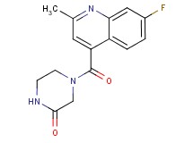 4-[(7-fluoro-2-methyl-4-quinolinyl)carbonyl]-2-piperazinone