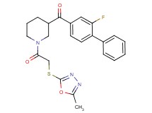 (2-fluoro-4-biphenylyl)(1-{[(5-methyl-1,3,4-oxadiazol-2-yl)thio]acetyl}-3-piperidinyl)methanone