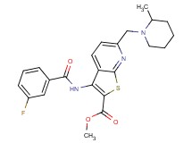 methyl 3-[(3-fluorobenzoyl)amino]-6-[(2-methyl-1-piperidinyl)methyl]thieno[2,3-b]pyridine-2-carboxylate
