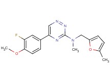 5-(3-fluoro-4-methoxyphenyl)-N-methyl-N-[(5-methyl-2-furyl)methyl]-1,2,4-triazin-3-amine