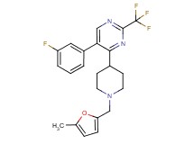 5-(3-fluorophenyl)-4-{1-[(5-methyl-2-furyl)methyl]-4-piperidinyl}-2-(trifluoromethyl)pyrimidine