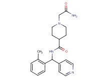 1-(2-amino-2-oxoethyl)-N-[(2-methylphenyl)(4-pyridinyl)methyl]-4-piperidinecarboxamide