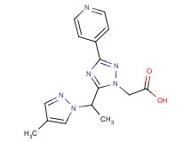{5-[1-(4-methyl-1H-pyrazol-1-yl)ethyl]-3-pyridin-4-yl-1H-1,2,4-triazol-1-yl}acetic acid