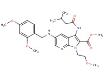 methyl 5-[(2,4-dimethoxybenzyl)amino]-1-(2-methoxyethyl)-3-[(3-methylbutanoyl)amino]-1H-pyrrolo[2,3-b]pyridine-2-carboxylate