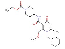 ethyl 4-({[1-(cyclohexylmethyl)-2-(methoxymethyl)-6-methyl-4-oxo-1,4-dihydro-3-pyridinyl]carbonyl}amino)-1-piperidinecarboxylate