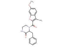 3-benzyl-4-[(6-methoxy-3-methyl-1-benzofuran-2-yl)carbonyl]piperazin-2-one