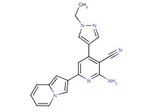 2-amino-4-(1-ethyl-1H-pyrazol-4-yl)-6-indolizin-2-ylnicotinonitrile