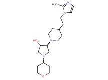 (3S*,4S*)-4-{4-[2-(2-methyl-1H-imidazol-1-yl)ethyl]-1-piperidinyl}-1-(tetrahydro-2H-pyran-4-yl)-3-pyrrolidinol