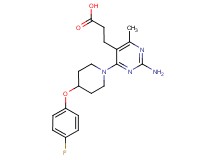 3-{2-amino-4-[4-(4-fluorophenoxy)piperidin-1-yl]-6-methylpyrimidin-5-yl}propanoic acid