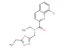 8-chloro-N-ethyl-N-[(5-ethyl-1,3,4-oxadiazol-2-yl)methyl]quinoline-2-carboxamide