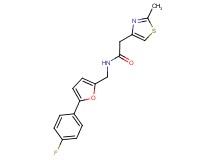 N-{[5-(4-fluorophenyl)-2-furyl]methyl}-2-(2-methyl-1,3-thiazol-4-yl)acetamide