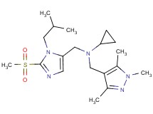 N-{[1-isobutyl-2-(methylsulfonyl)-1H-imidazol-5-yl]methyl}-N-[(1,3,5-trimethyl-1H-pyrazol-4-yl)methyl]cyclopropanamine