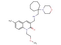 1-(2-methoxyethyl)-6-methyl-3-[({[1-(4-morpholinyl)cycloheptyl]methyl}amino)methyl]-2(1H)-quinolinone