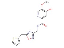 4-hydroxy-5-methoxy-N-{[5-(2-thienylmethyl)-1,2,4-oxadiazol-3-yl]methyl}-2-pyridinecarboxamide