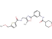 N-(3-{4-[({[5-(methoxymethyl)-2-thienyl]carbonyl}amino)methyl]-5-methyl-1,3-oxazol-2-yl}phenyl)tetrahydro-2H-pyran-4-carboxamide