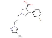 (3S*,4R*)-4-(3-fluorophenyl)-1-[3-(4-methyl-1H-pyrazol-1-yl)propyl]pyrrolidine-3-carboxylic acid