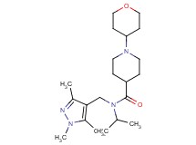 N-isopropyl-1-(tetrahydro-2H-pyran-4-yl)-N-[(1,3,5-trimethyl-1H-pyrazol-4-yl)methyl]piperidine-4-carboxamide