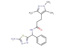 N-[(5-amino-1,3,4-thiadiazol-2-yl)(phenyl)methyl]-3-(1,3,5-trimethyl-1H-pyrazol-4-yl)propanamide
